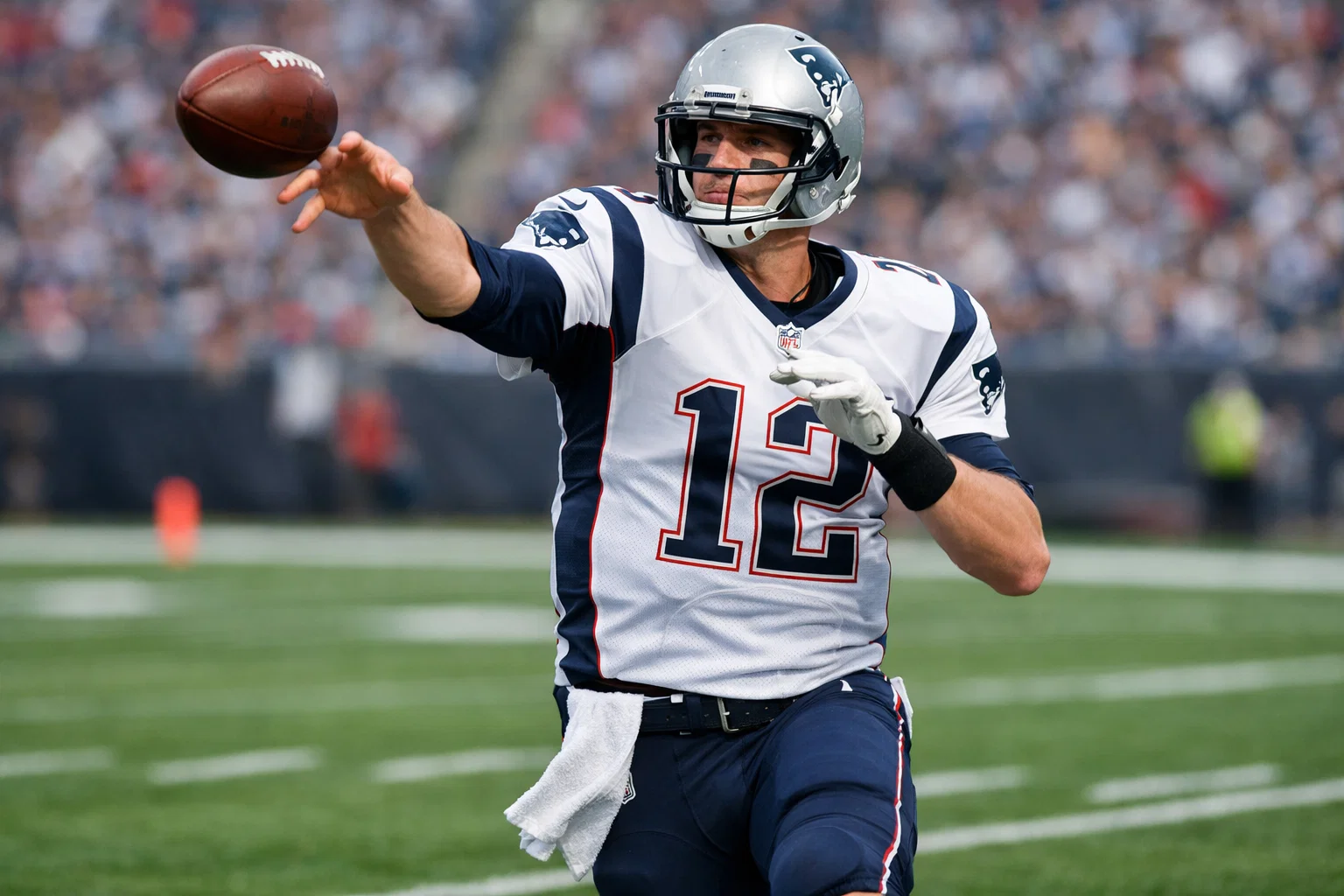 Quarterback wirft den Football während eines NFL-Spiels