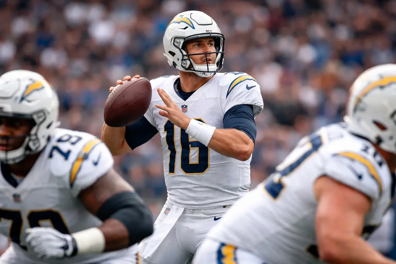 NFL Quarterback bereitet einen Pass vor